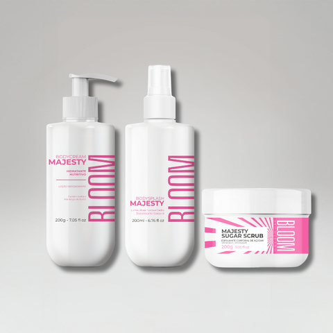 Kit Esfoliante, Body Cream e Body Splash Majesty