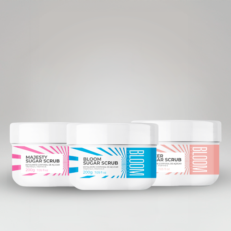 Kit 3 Esfoliantes Corporais 200g - Cheer, Majesty e Bloom