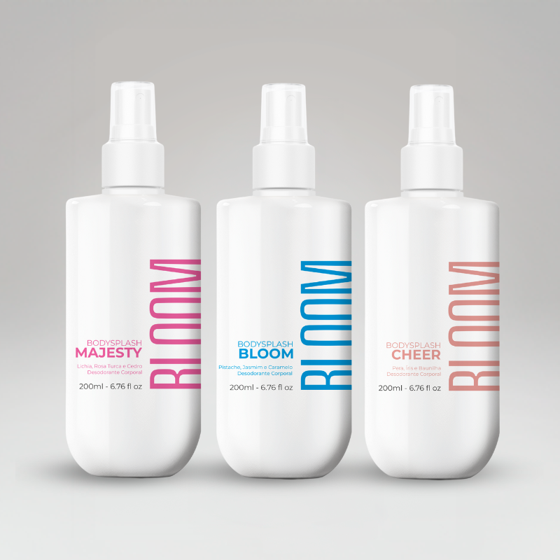 Kit 3 Body Splash Desodorante Colônia 200ml - Cheer, Majesty e Bloom